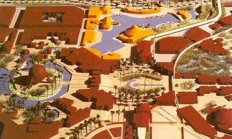 Ein früher Plan für WestCOT  zeigt  deutlich die Gemeinsamkeiten zum EPCOT Park in Florida