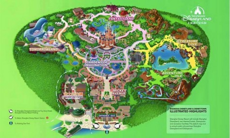 Der erste Parkplan des Disneyland - Anklicken zum Vergrößern!